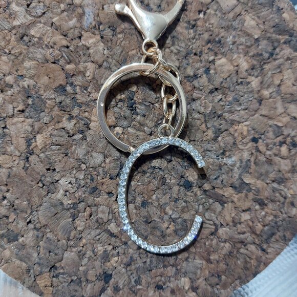 Initial Letter C Simple Keychains Bag Charm Accessory Blingy - Picture 3 of 6